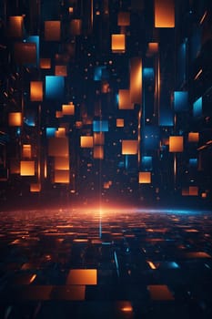 An intriguing abstract background featuring cubes and vibrant lights.
