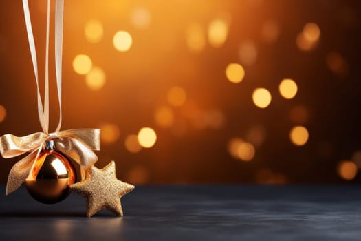 Christmas gift banner stars. Generative AI.