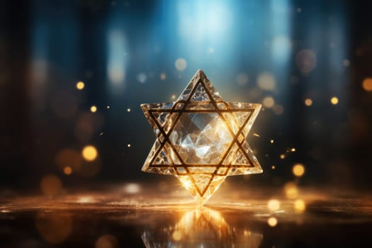 The Star of David, protector of Judaism background. Generative AI.