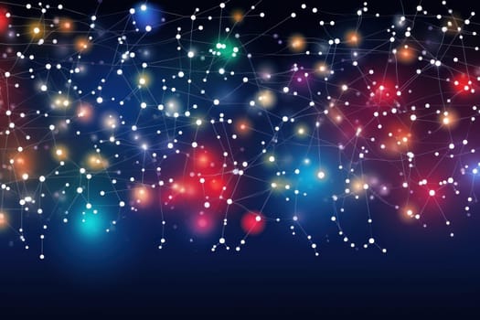 Illustration Beautiful Christmas Background with light. Generative AI.