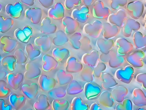 Glass 3D Realistic Heart Shape. Valentine's Day Creative 3D Background. Ai generated