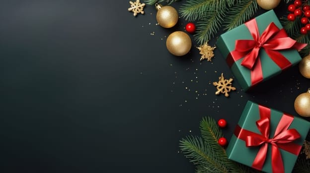 Top view Christmas Eve concept. Generative AI.