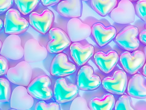 Glass 3D Realistic Heart Shape. Valentine's Day Creative 3D Background. Ai generated