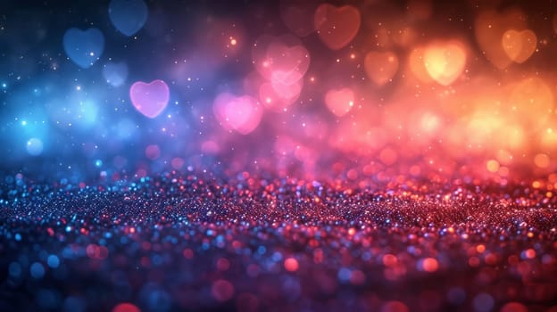 Blurry Bokeh Hearts Creative Background. Valentine's Day Wallpaper . Ai generated