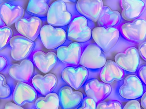 Glass 3D Realistic Heart Shape. Valentine's Day Creative 3D Background. Ai generated