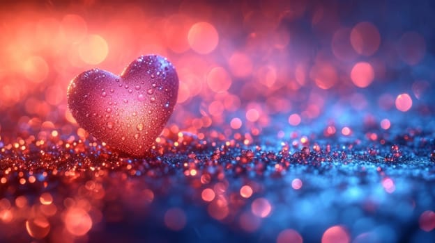 Blurry Bokeh Hearts Creative Background. Valentine's Day Wallpaper . Ai generated