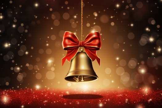 Christmas gift banner bell. Generative AI.