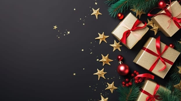 Top view Christmas Eve concept. Generative AI.