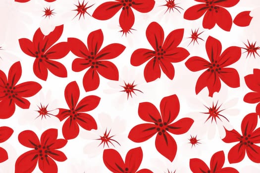 Floral Bliss: Seamless Pattern of Beautiful Spring Flowers on a Vintage Wallpaper Background.