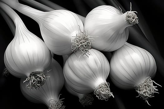 Fresh Organic Garlic Bulb, Aromatic Ingredient on Wooden Background