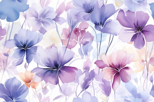 Floral Watercolor Seamless Spring Nature Pattern: Blossom Bloom Design.