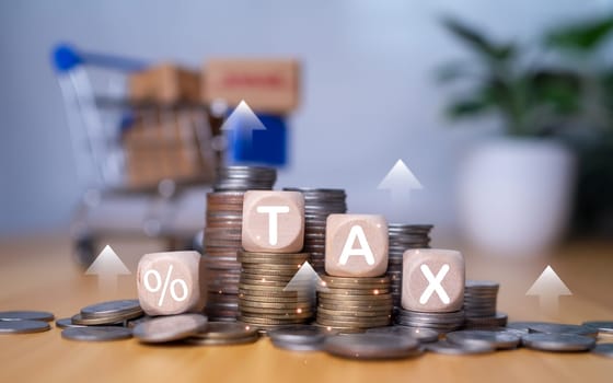 Tax wooden letter, Tax concept.Income tax return, Tax payment and tax deduction planning involve strategies to minimize tax liability, deferring income, tax professional.