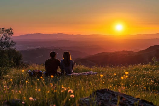 romantic sunrise mountain hiking with love of travel pragma