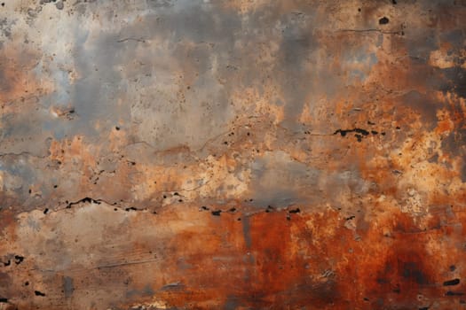 Empty rusted metal sheet background texture. Generative AI.