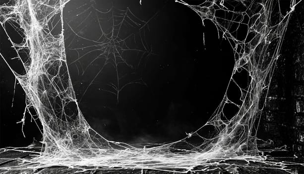 Spiderweb on black background. Scary spooky Cobweb. Isolated on black transparent background. Spiderweb for halloween, spooky, scary, horror decor Abstract horror background design mp4