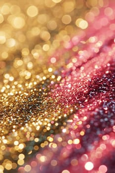 Glitter texture of pink and gold background. selective focus. textures Generative AI,