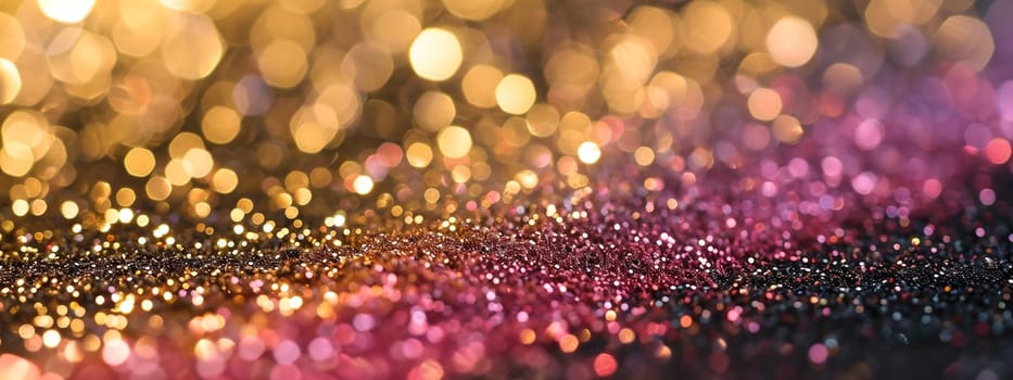 Glitter texture of pink and gold background. selective focus. textures Generative AI,