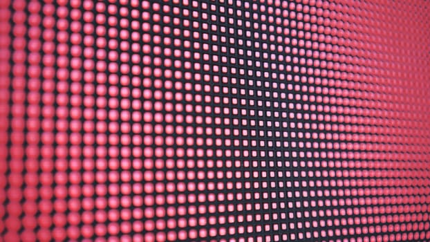 LED screen in operation outside. Close-up view