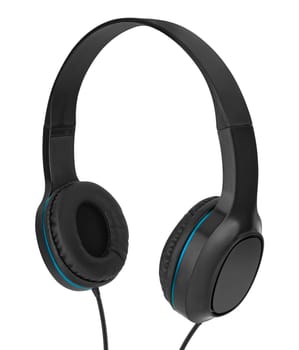 Wired headphones, computer accessory in isolation on a white background