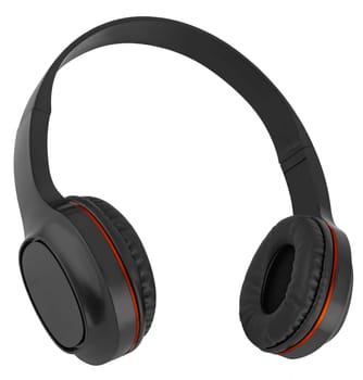 Wired headphones, computer accessory in isolation on a white background