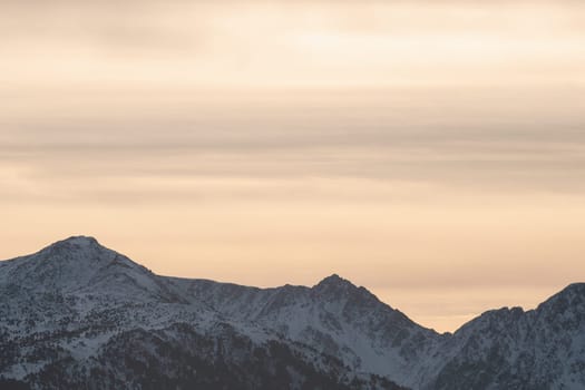 Mountains in the Pyrenees from the Pal Arinsal ski resort in Andorra.