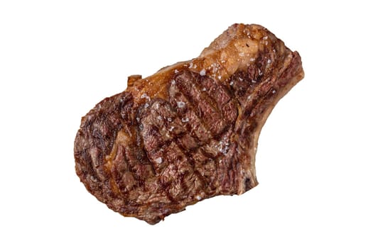 Dallas steak cooked on barbecue on white background