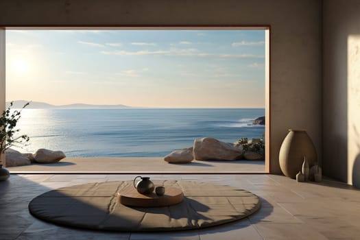 Space for meditation and yoga overlooking the ocean.