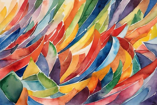 Abstract watercolor background in rainbow colors.