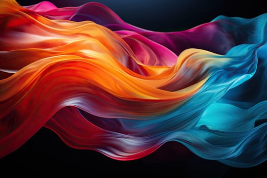 Abstract background with bright colored gradient wavy lines.