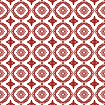 Medallion seamless pattern. Wine red symmetrical kaleidoscope background. Textile ready energetic print, swimwear fabric, wallpaper, wrapping. Watercolor medallion seamless tile.