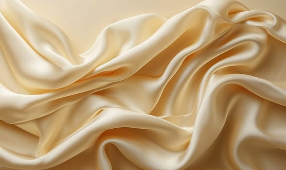 Light wavy background, beige fabric close-up. Selective soft focus.