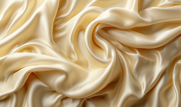 Light wavy background, beige fabric close-up. Selective soft focus.