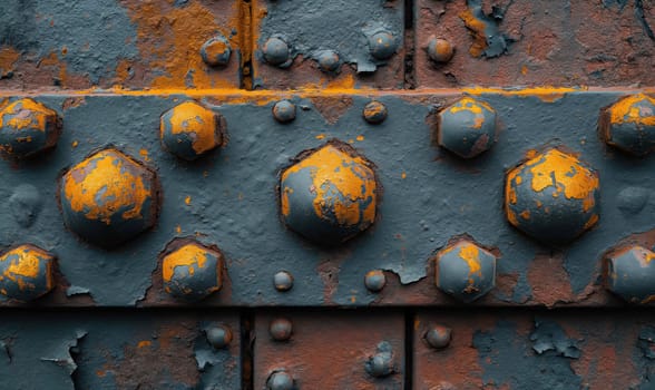 Industrial colored background with metal textures. Selective soft focus.