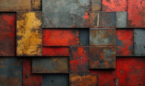 Abstract background, realistic background texture of colored rusty iron. Selective soft focus.