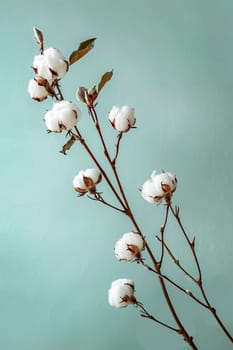 cotton flower branch. Selective focus nature