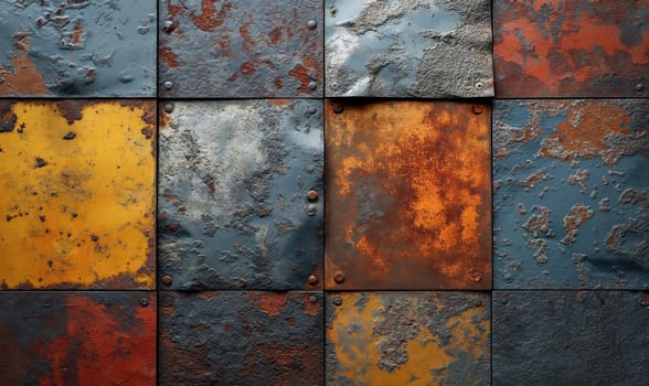 Abstract background, realistic background texture of colored rusty iron. Selective soft focus.