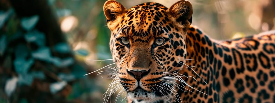 portrait of a leopard in nature. Selective focus. animal.