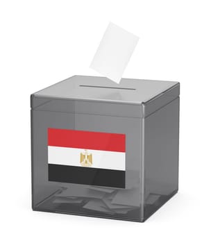 Concept image for election in Egypt, ballot box with voting paper