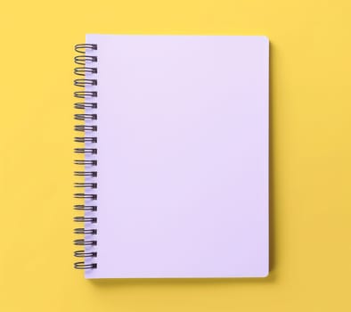 Blank Notepad on Blue Desk: Minimalistic Office Inspiration with White Spiral Notebook on Pastel Table Top