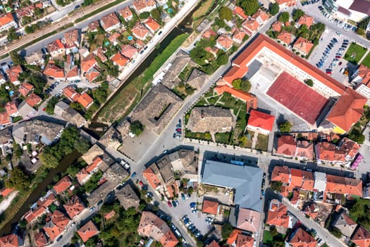 Aerial view to Bulgarian town Tryavna