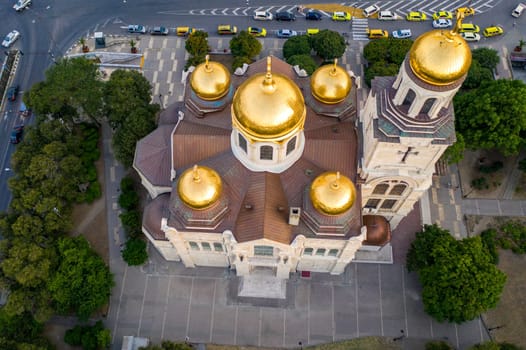 Aerial view of The Cathedral of the Assumption in Varna, Bulgaria	