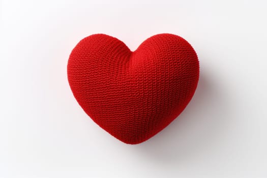 Red heart isolated on white background. Generative AI.