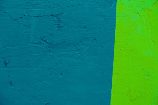 Wall Painted Two Tone. Abstract background of blue and green colors.