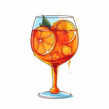 Illustration of a refreshing citrus cocktail in a glass.