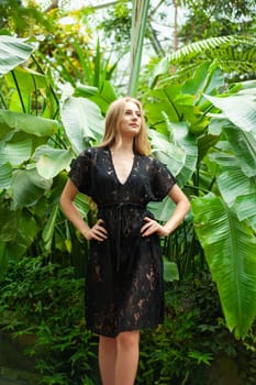 Woman wearing summer clothes on tropical resort