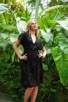 Woman wearing summer clothes on tropical resort