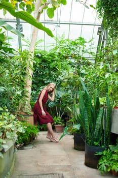 Woman wearing summer clothes on tropical resort