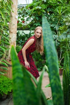 Woman wearing summer clothes on tropical resort