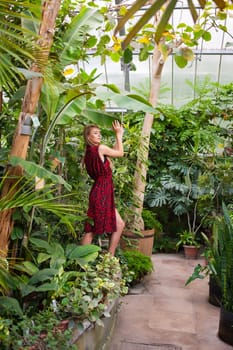 Woman wearing summer clothes on tropical resort