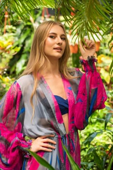 Woman wearing summer clothes on tropical resort